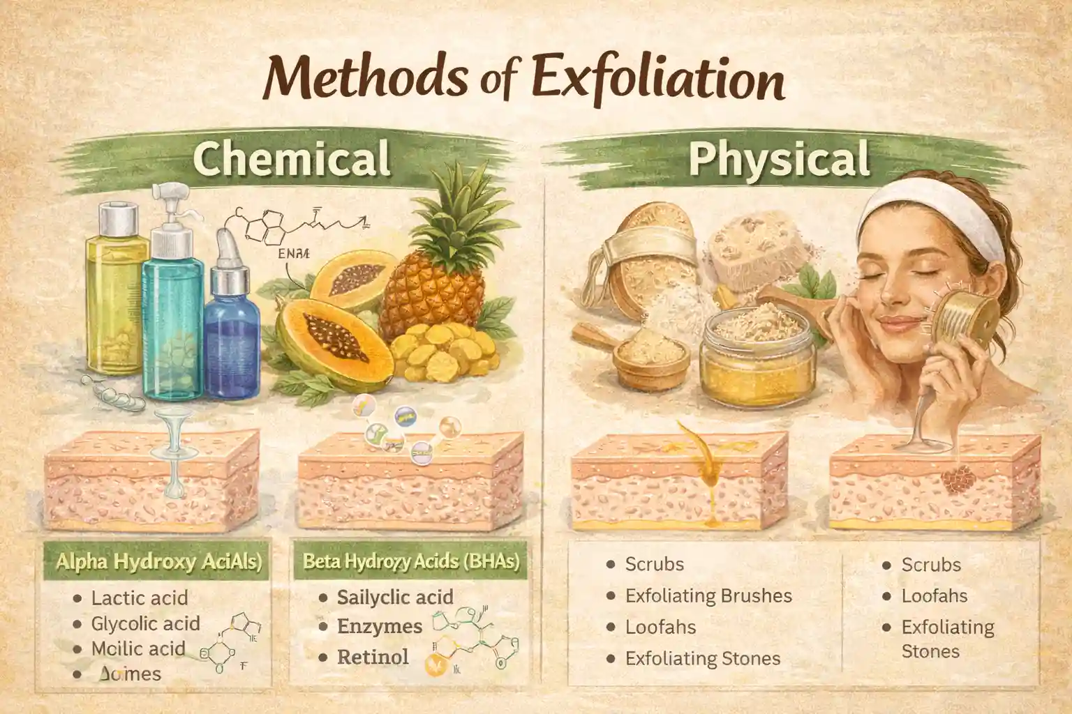 EXFOLIATION - The Science of Taking It Off 1 Exfoliation methods chemical vs. physical