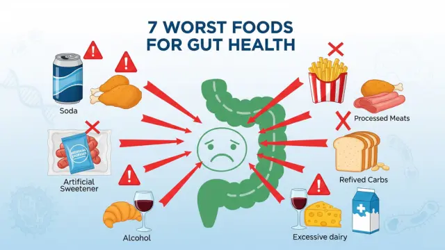 7 Worst Foods For Gut Health