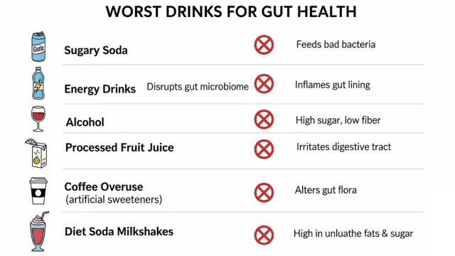 Seven Worst Drinks for Gut Health