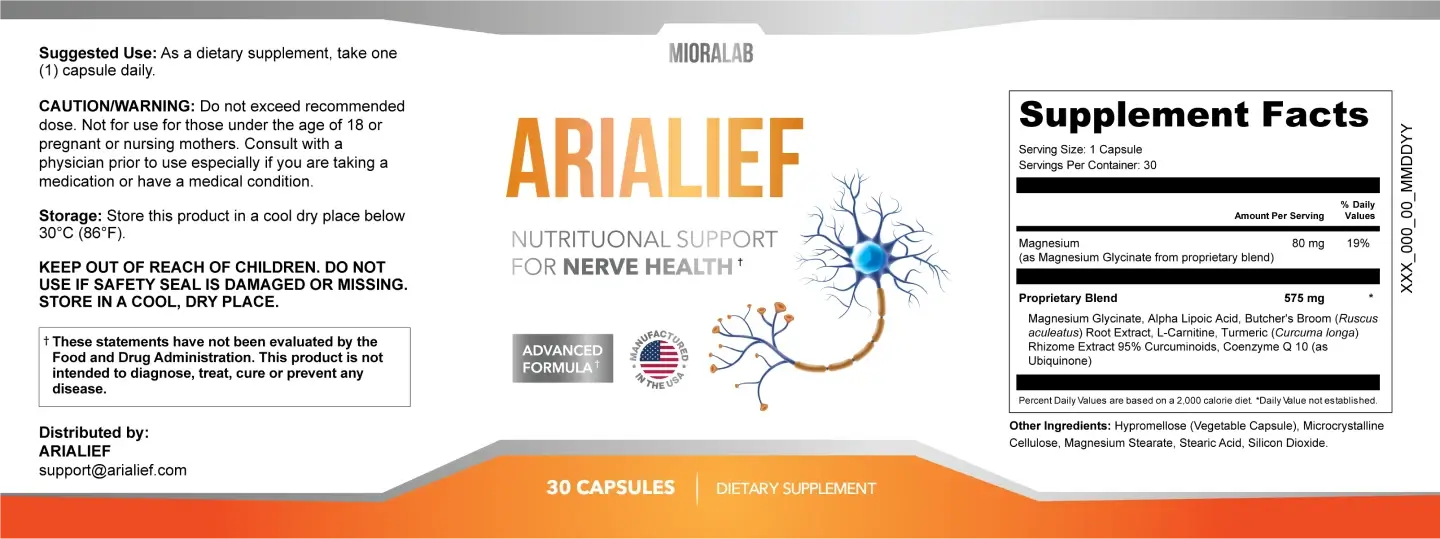 Arialief Supplement fact