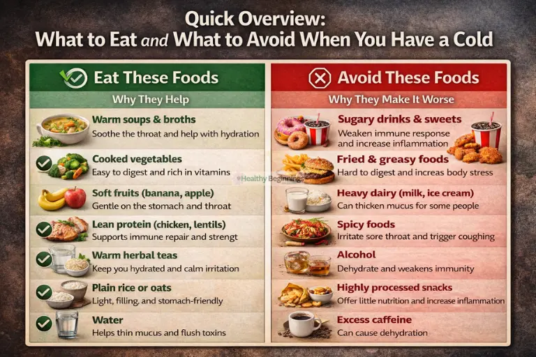 9 Types Of Worst Foods to Eat When You Have a Cold (And What to Eat Instead) 1 What To Eat And What Avoid When Cold