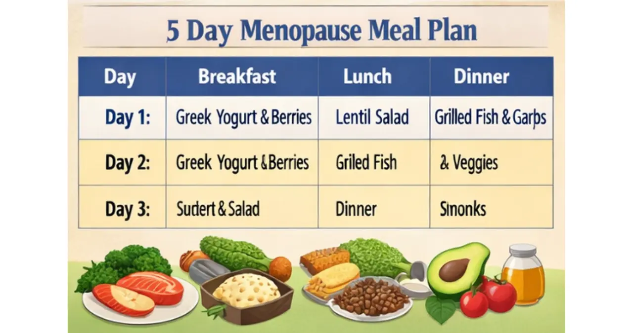 5 Day Meal Plan For Menopause