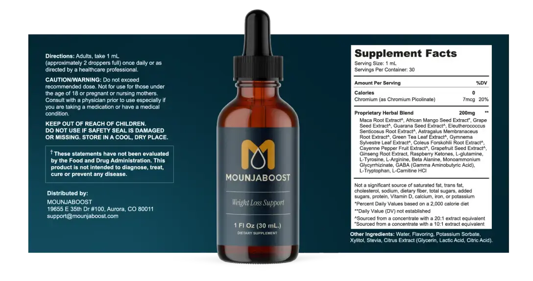 Mounjaboost Reviews & Complaints: Does Drops Work for Weight Loss? 2 Mounjaboost Ingredients List
