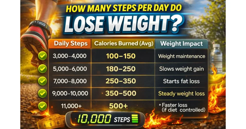 Steps To Lose Weight Chart