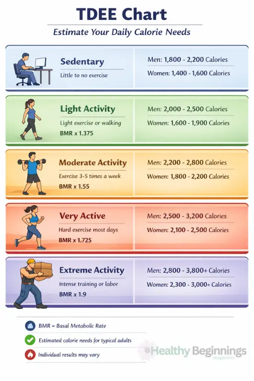 TDEE Chart Tdee Calculator