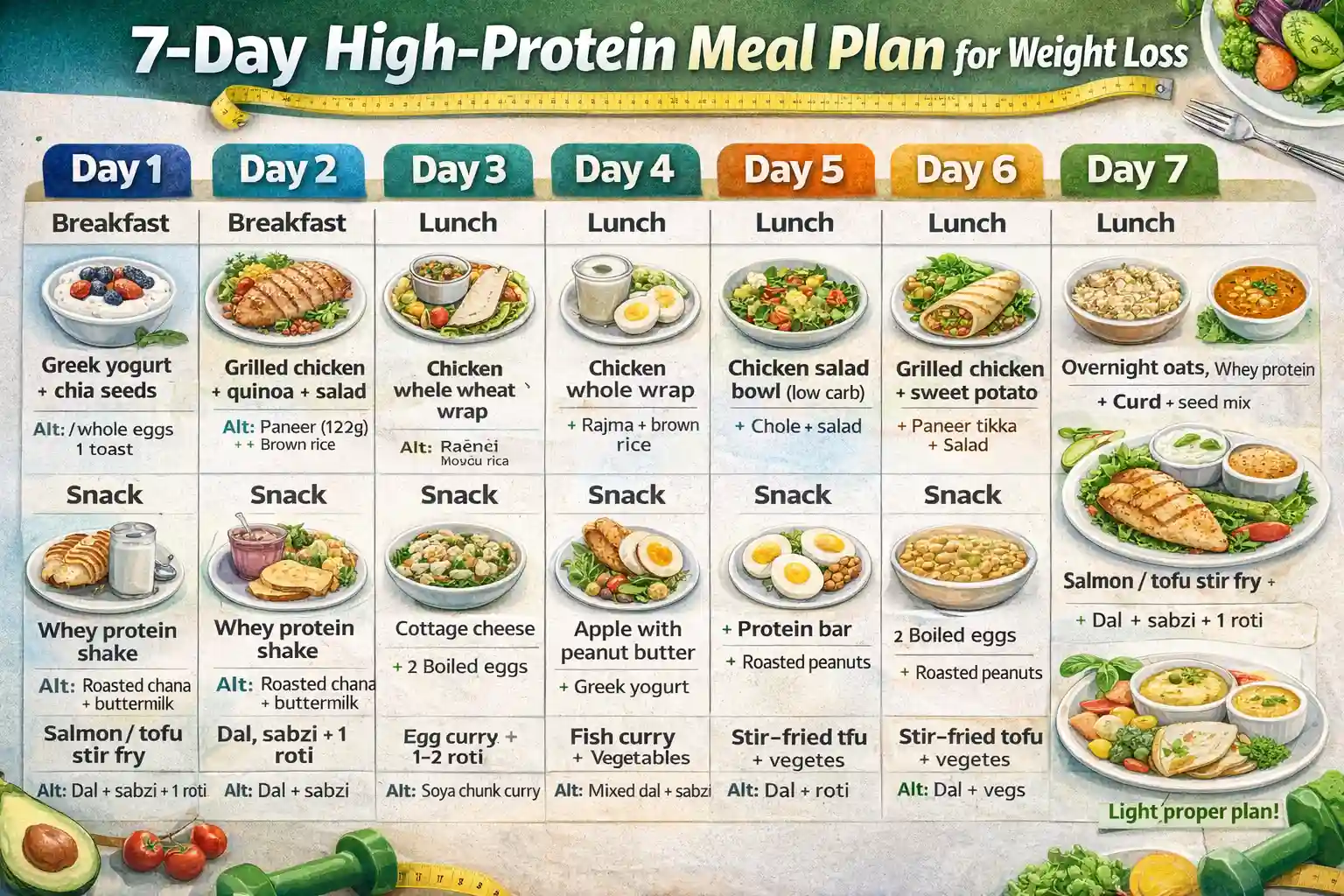 7-day high-protein meal plan