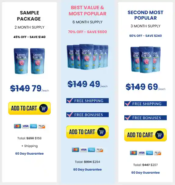 Cardio Slim Tea Price