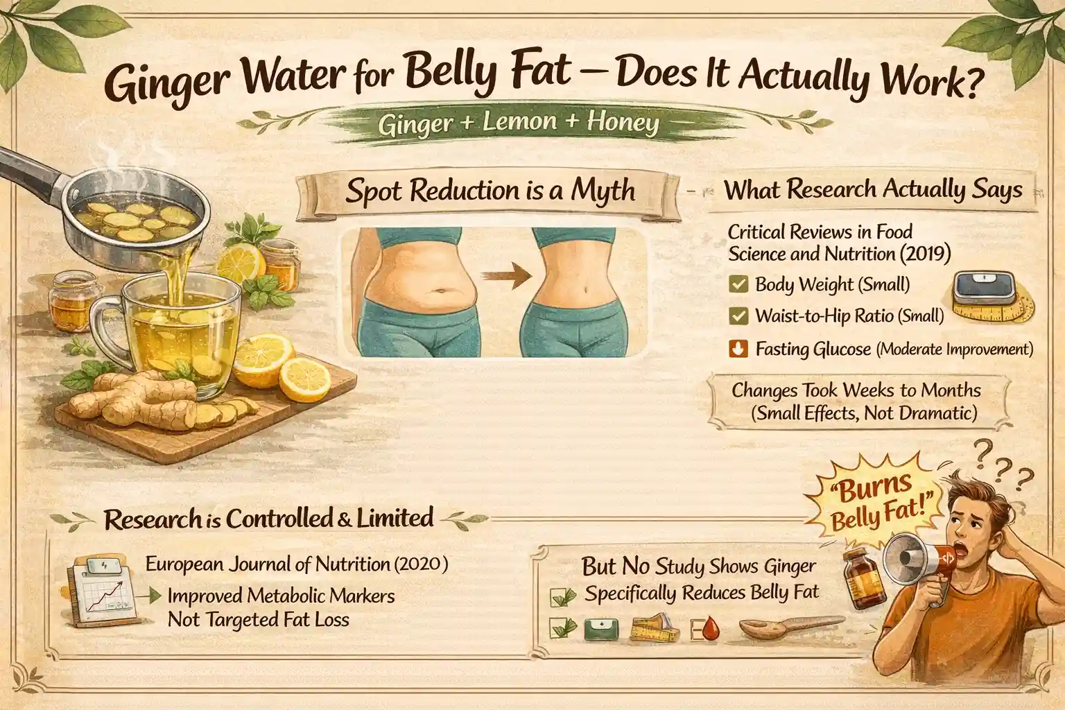 Ginger water and belly fat myths