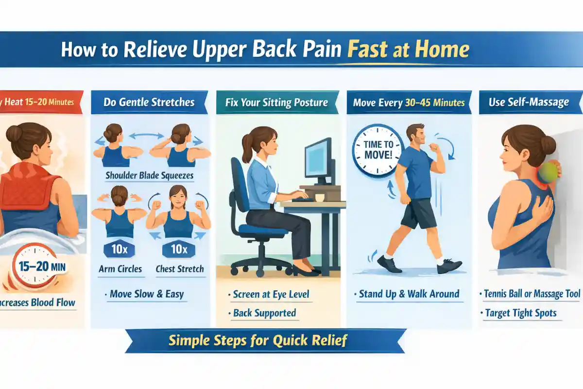 How to relieve upper back pain fast at home