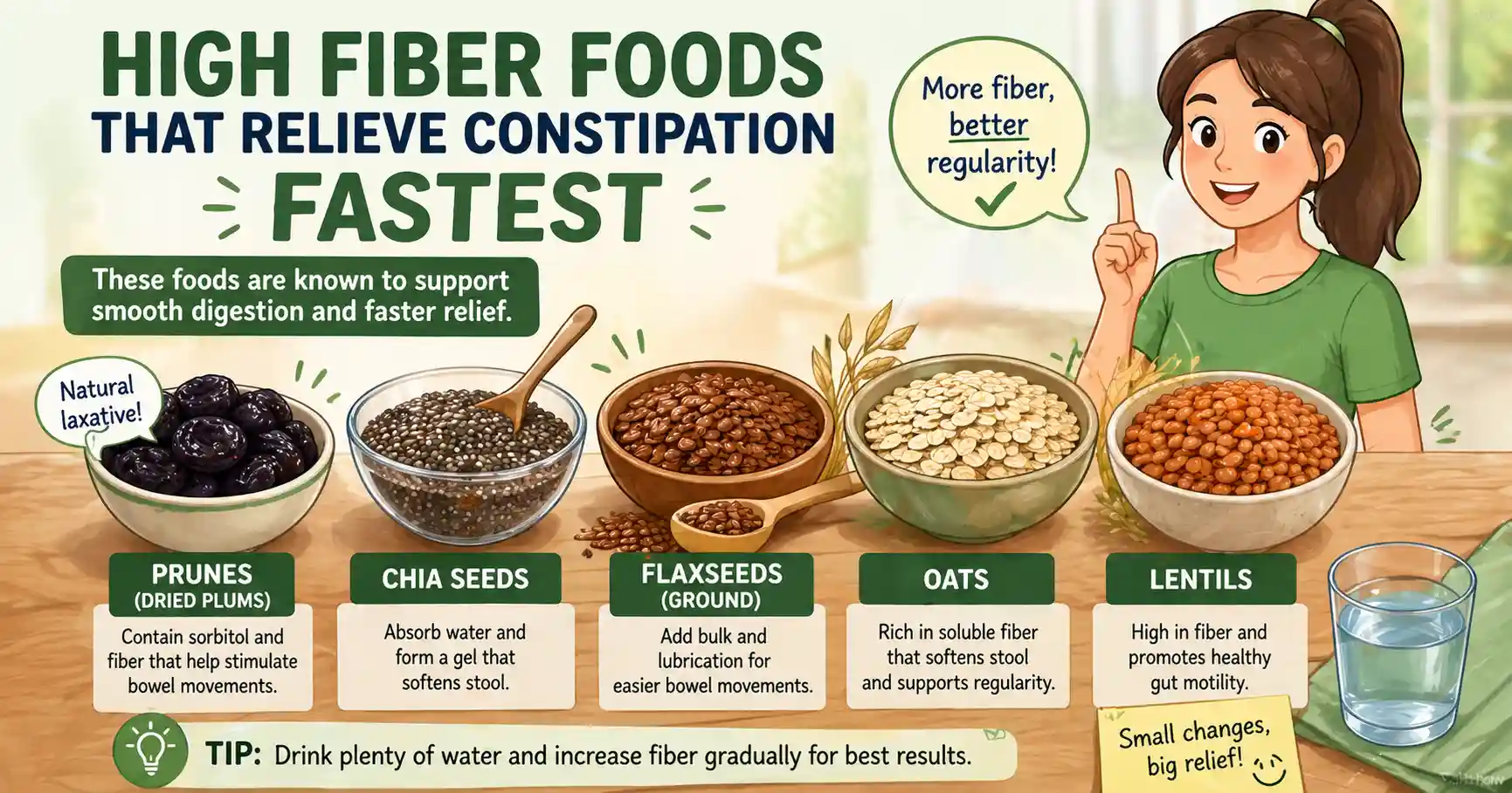 List Of High Fiber Foods For Constipation And Bloating