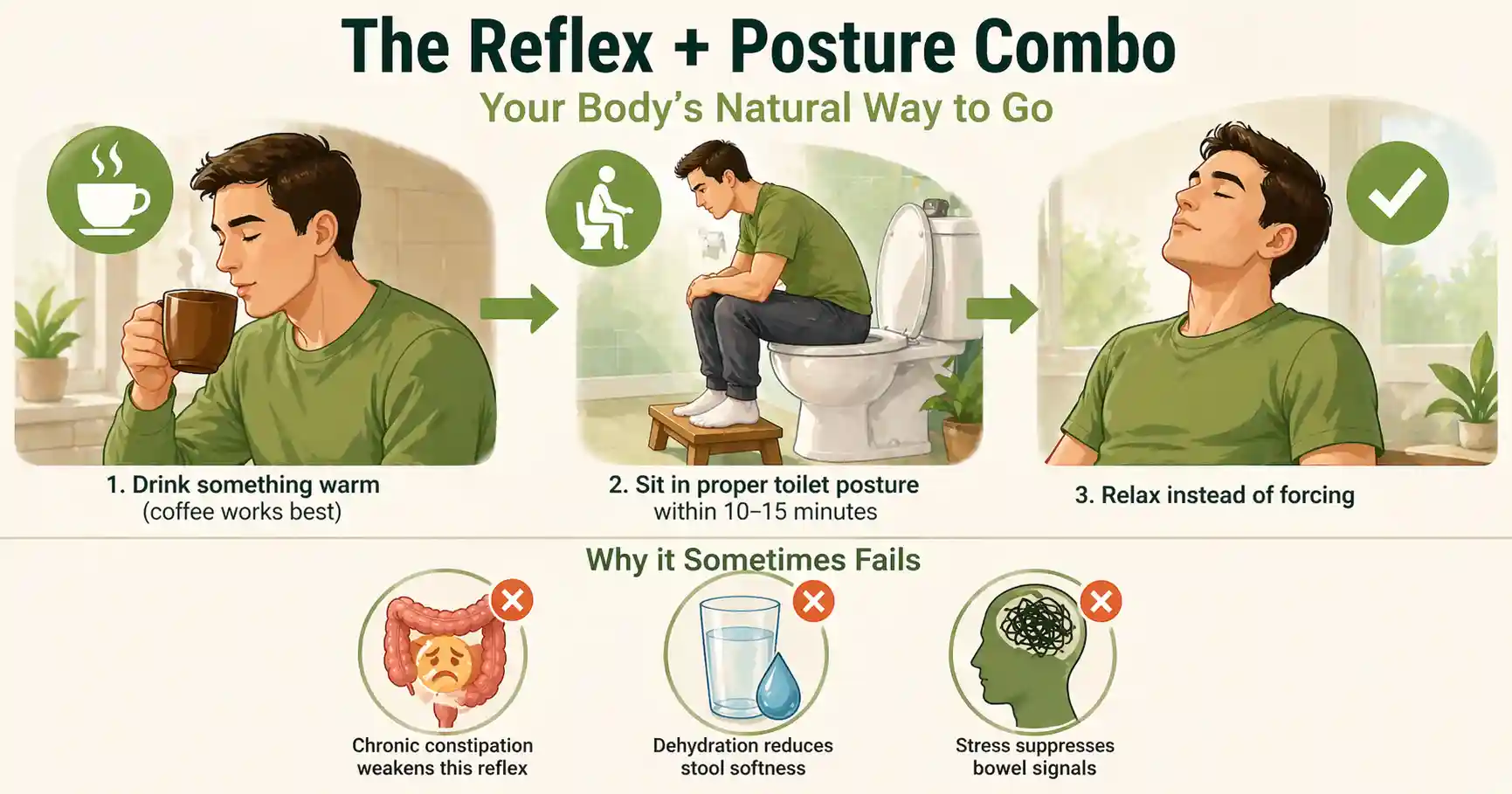 Simple trick empties your bowels immediately