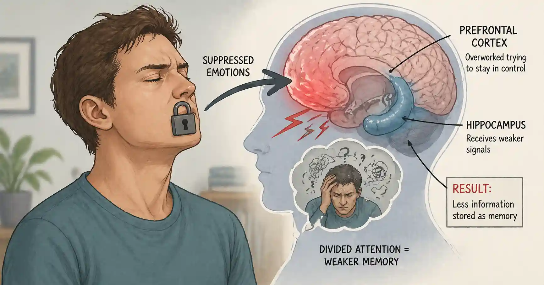 What happens in your brain when you suppress emotions