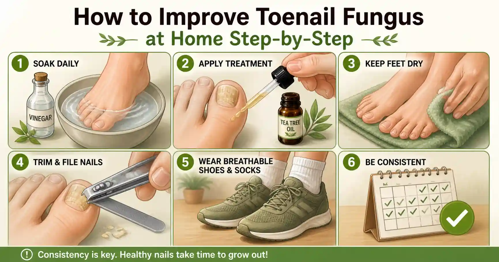 How to improve toenail fungus at home