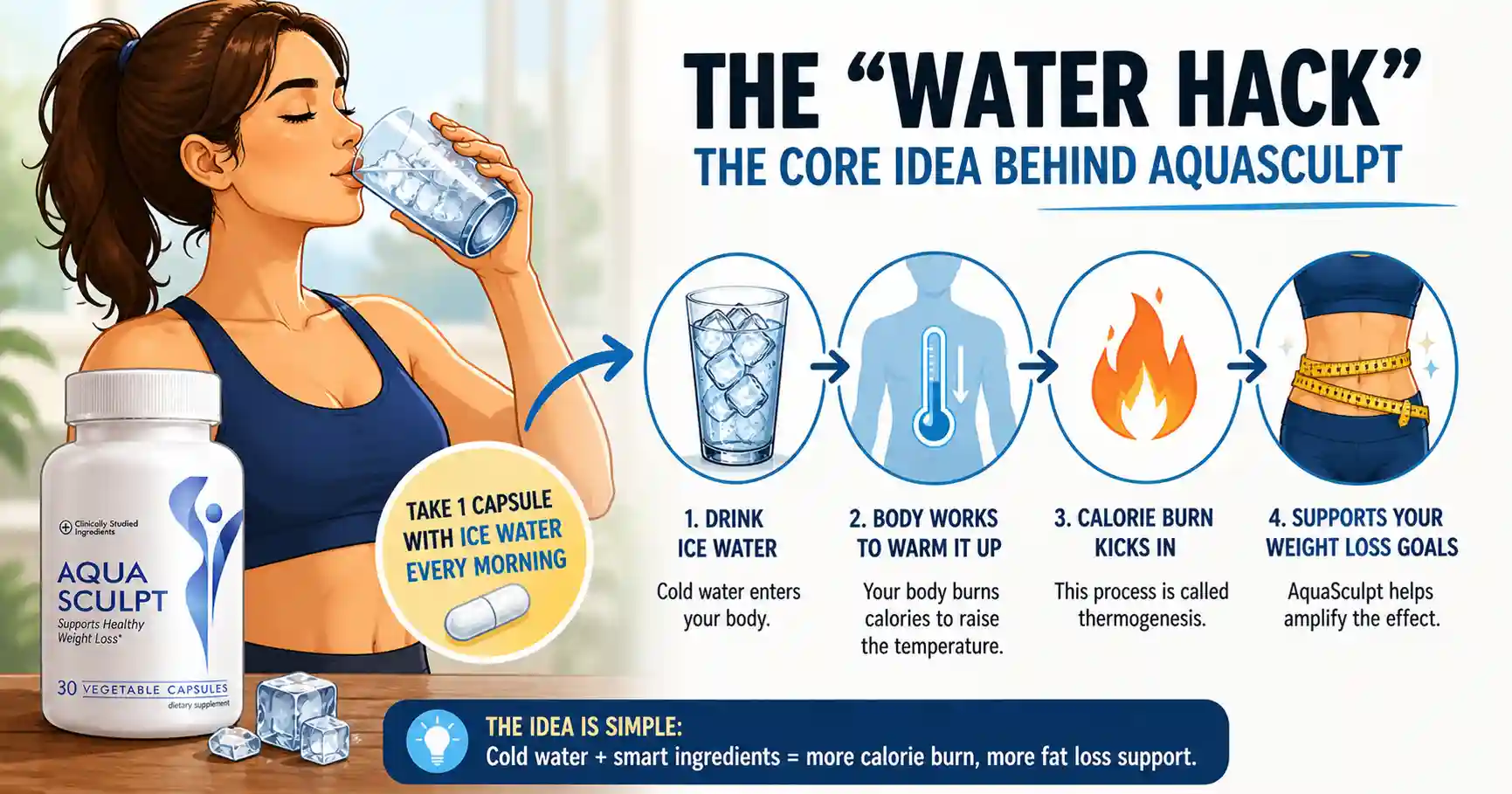Ice water weight loss Illustration