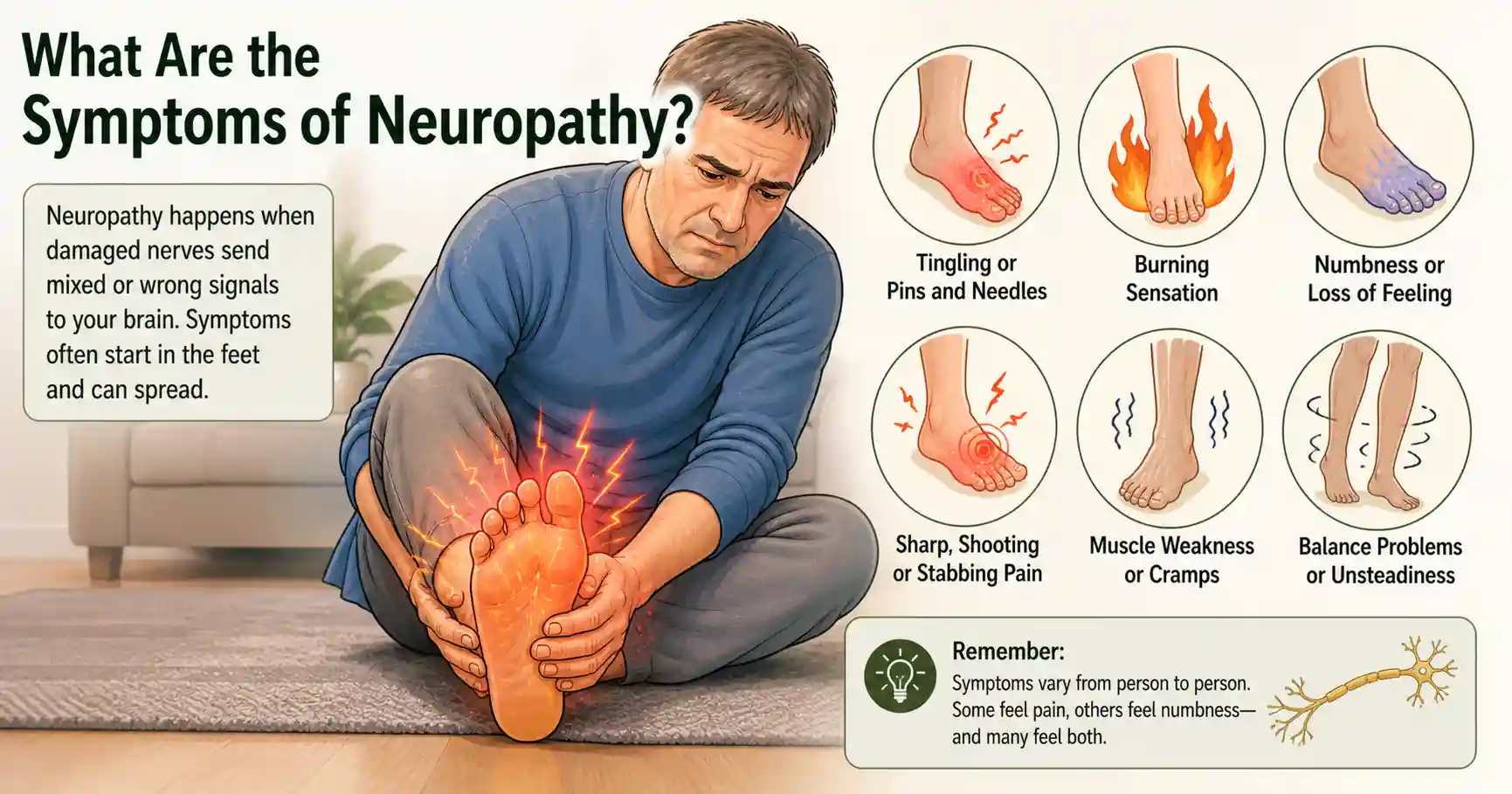 Symptoms of neuropathy explained visually