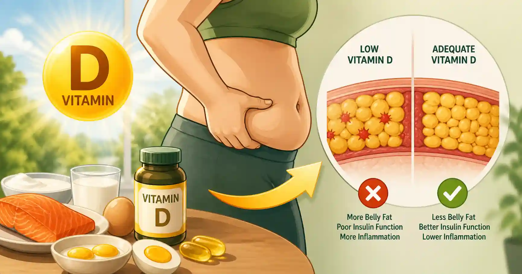 Vitamin D and belly fat comparison