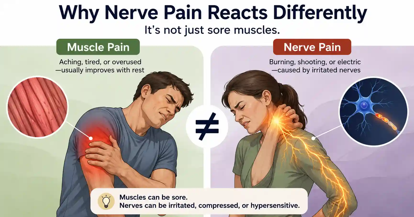 Why Nerve Pain Reacts Differently Than Muscle Pain