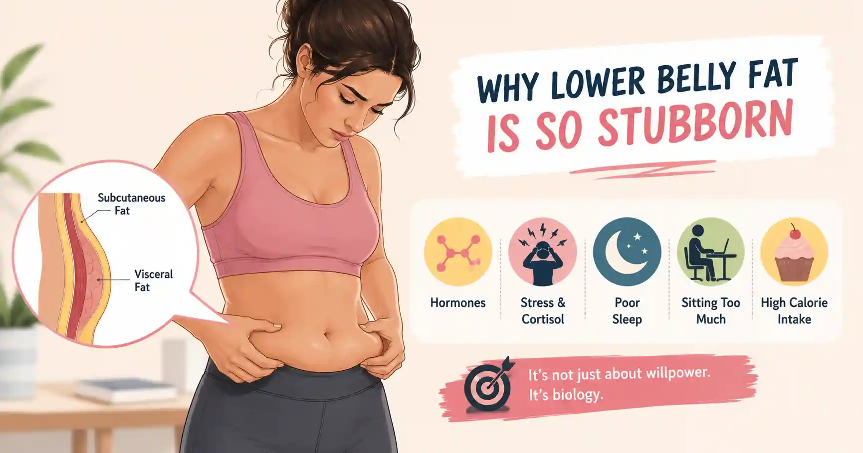 Why lower belly fat is stubborn