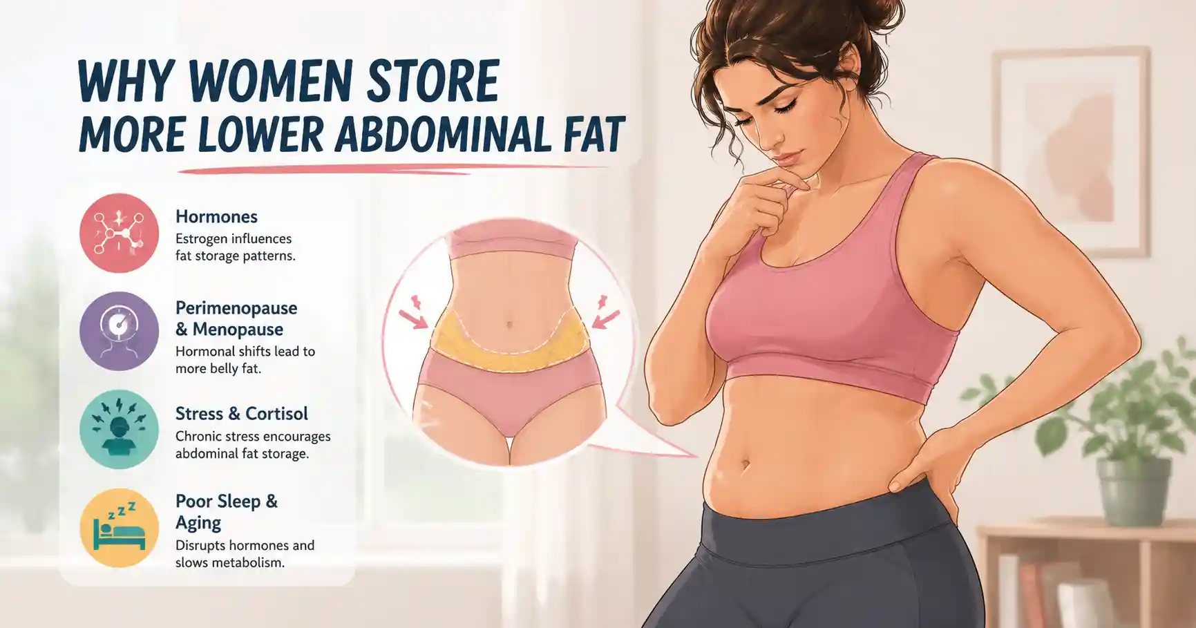 Why women store lower abdominal fat