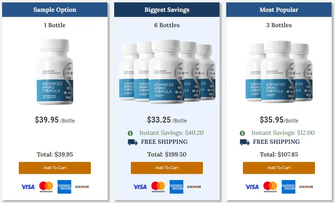 Advanced Amino Formula compared to protein powder and BCAAs