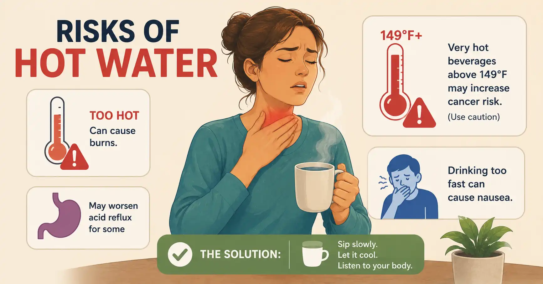 Risks or Downsides of Drinking Hot Water