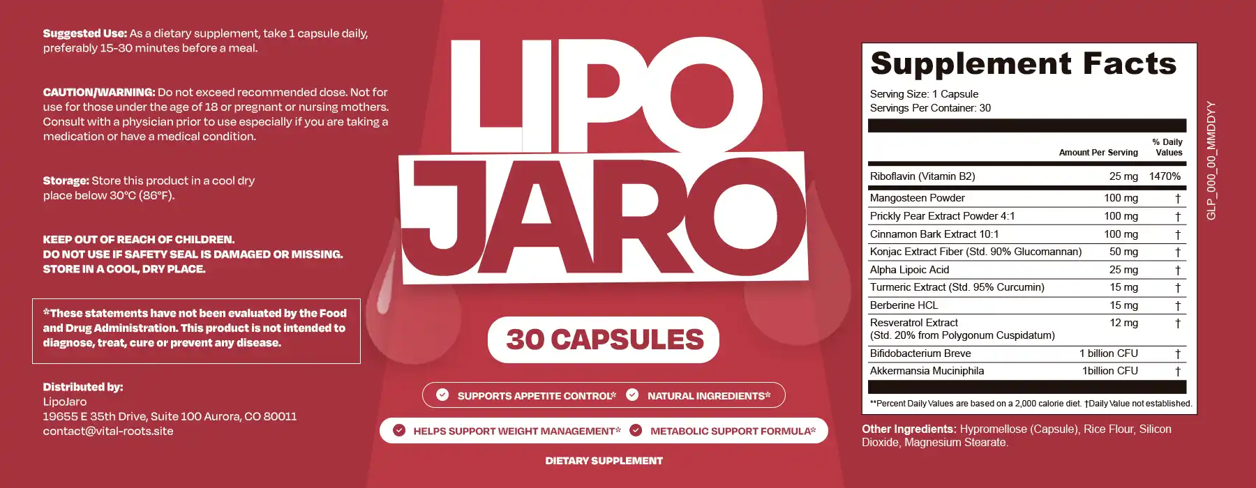 LipoJaro Reviews 2026: Real Results or Clever Marketing? 17 Lipojaro Ingredient Label