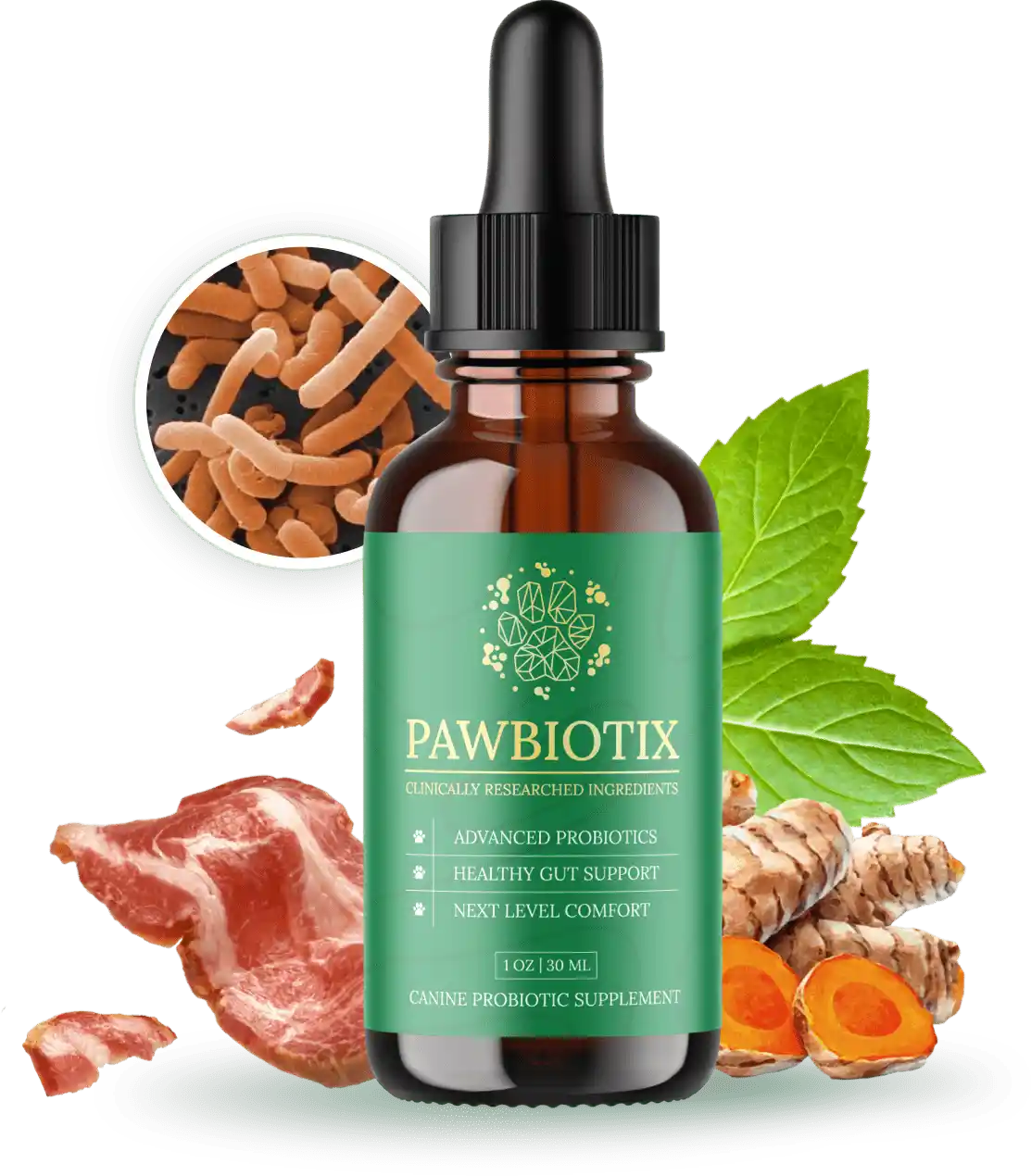PawBiotix dog probiotic supplement bottle